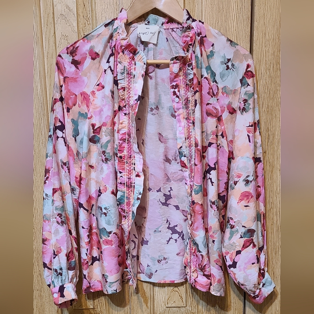 Easy Clothes Floral Ruffle Blouse - Picture 9 of 15